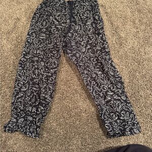 Black Patterned Pants